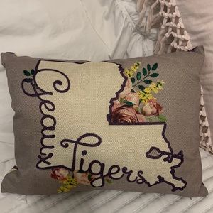 LSU decor pillow